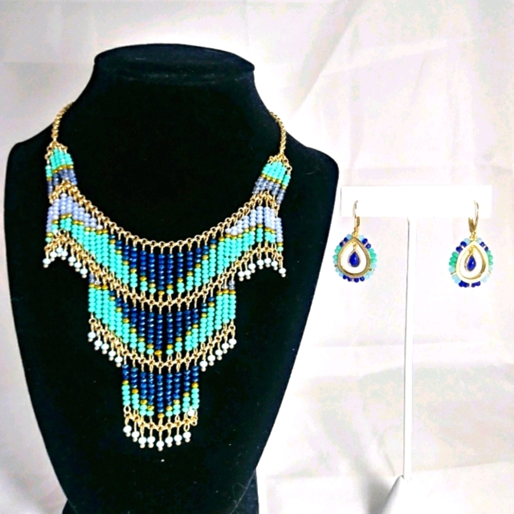Statement Tribal Look Necklace & Earring Set